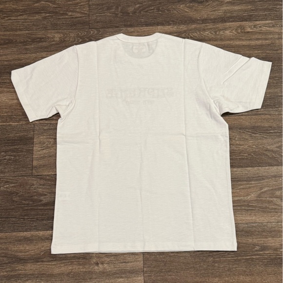 Supreme Nouveau Logo Tee White Gold Silver Medium EUC - Picture 4 of 6